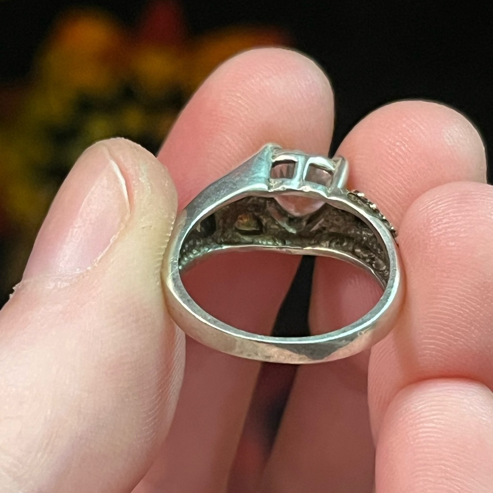 VTG Black Hills Pink Ice CZ Leaf Design 925 Sterling Silver Size 5 Ring - Picture 8 of 9